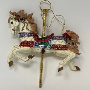 Vintage Carousel Horse Christmas Hanging Ornament